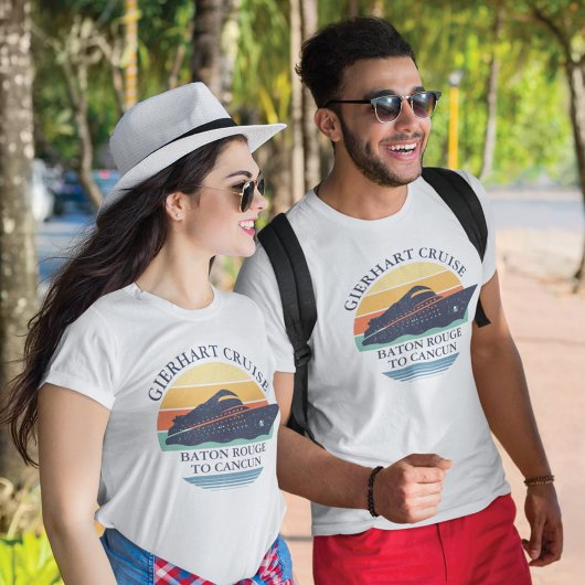 Retro Personalisiert Matching Family Kreuzfahrt T-Shirt
