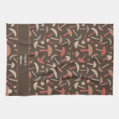 Retro Personalisiert Mushroom Fungi Mitte des Jahr Geschirrtuch (Horizontal)