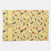 Retro Personalisiert Mushroom Fungi Mitte des Jahr Geschirrtuch (Horizontal)