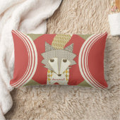 Retro Personalisiert Orange Red Olive Fox Kissen (Decke)