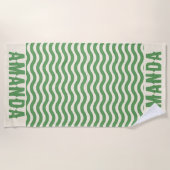 Retro Personalisiert passende Sommerferien Strandtuch (Vorderseite)