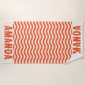 Retro Personalisiert passende Sommerferien Strandtuch (Vorderseite)