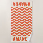 Retro Personalisiert passende Sommerferien Strandtuch (Vorderseite)