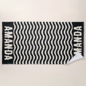 Retro Personalisiert passende Sommerferien Strandtuch (Vorderseite)