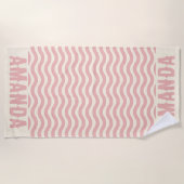 Retro Personalisiert passende Sommerferien Strandtuch (Vorderseite)