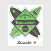 Retro Personalisiert Surfboard Builder Aufkleber (Blatt)