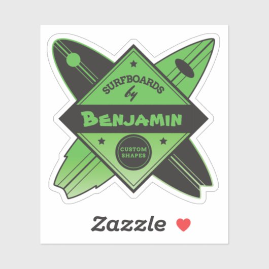Retro Personalisiert Surfboard Builder Aufkleber (Blatt)