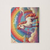 Retro Personalisiert Unicorn Puzzle (Vertikal)