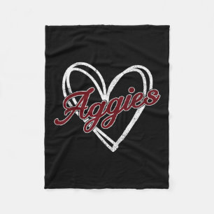 Retro Personalisierte Aggies-Herz Männer Frauen Ki Fleecedecke