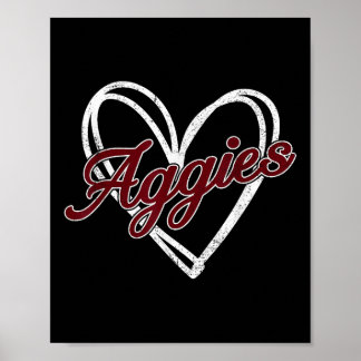 Retro Personalisierte Aggies-Herz Männer Frauen Ki Poster
