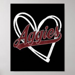 Retro Personalisierte Aggies-Herz Männer Frauen Ki Poster
