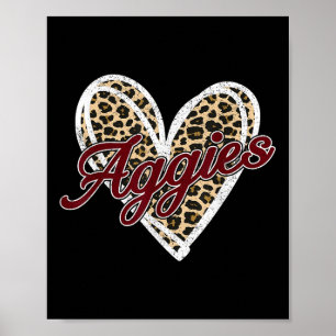 Retro Personalisierte Aggies Herz Männer Frauen Ki Poster