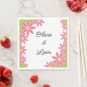 Retro personalisierte Hochzeitsnapkins Serviette (Beispiel)