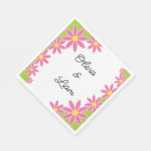 Retro personalisierte Hochzeitsnapkins Serviette (Ecke)