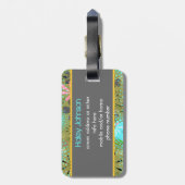 Retro personalisierter Gepäck-mit Blumenumbau Gepäckanhänger (Rückseite vertikal)