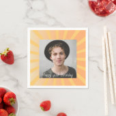 Retro Personalisiertes 40. Geburtstags-Foto Serviette (Beispiel)