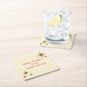 Retro personalisiertes Mitteljahrhundert Weihnacht Rechteckiger Pappuntersetzer (Vor Ort)