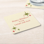 Retro personalisiertes Mitteljahrhundert Weihnacht Rechteckiger Pappuntersetzer (angewinkelt)