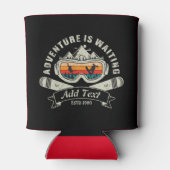 Retro Personalisiertes Skiabenteuer Dosenkühler (Rückseite)