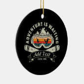 Retro Personalisiertes Skiabenteuer Keramik Ornament (Rechts)