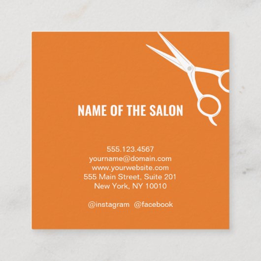 Retro Personalize Foto Friseur Barber Salon Quadratische Visitenkarte (Rückseite)