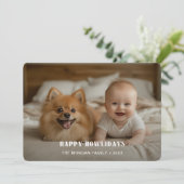 Retro Pet Happy Howlidays Hund Foto Weihnachten (Stehend Vorderseite)