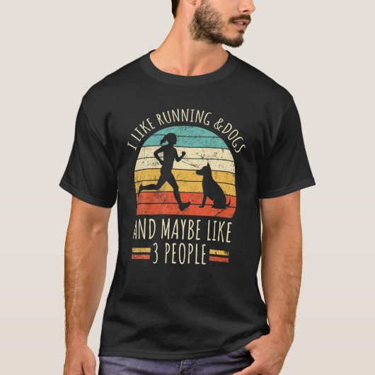 Retro Pet Hund Lover I like Running T-Shirt (Vorderseite)
