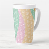 Retro Pet Paw Print Marble Groovy Milchtasse (Rechte Ecke)
