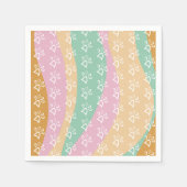 Retro Pet Paw Print Marble Groovy Serviette (Vorderseite)