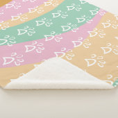 Retro Pet Paw Print Marble Groovy Sherpadecke (3/4)