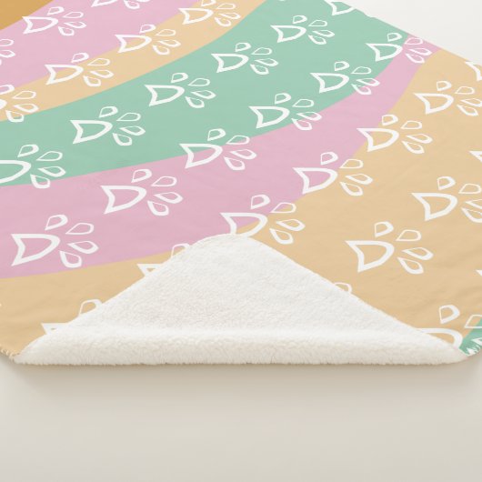 Retro Pet Paw Print Marble Groovy Sherpadecke (3/4)