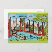 Retro Petosky Michigan Greeting Postkarte (Vorne/Hinten)