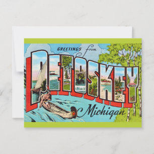 Retro Petosky Michigan Greeting Postkarte