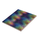 Retro Pfau deckt schillerndes blaues lila Grün mit Fliese (Seite)