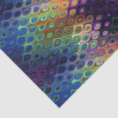 Retro Pfau deckt schillerndes blaues lila Grün mit Seidenpapier (Ausschnitt)