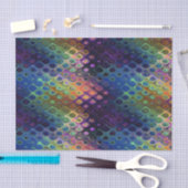 Retro Pfau deckt schillerndes blaues lila Grün mit Seidenpapier (Handwerk)