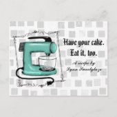 Retro Pfefferminzkarton Mixer Backplatte Rezept Ka Postkarte (Vorderseite)