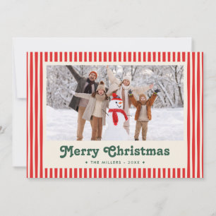 Retro-Pfefferminzstreifen Frohe Weihnachten Foto