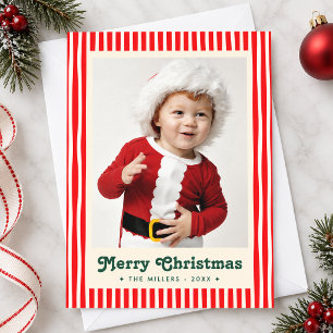 Retro-Pfefferminzstreifen Frohe Weihnachten Foto
