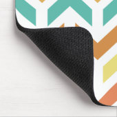 Retro-Pfeile Zickzack Orange Aquamarin Gold Mousepad (Ecke)