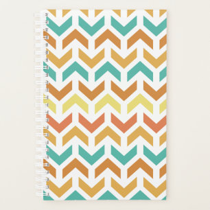 Retro-Pfeile Zickzack Orange Aquamarin Gold Planer