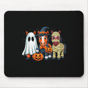 Retro-Pferd Hexe Y Halloween-Kürbis Frauen Männer Mousepad