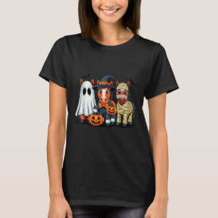 Retro-Pferd Hexe Y Halloween-Kürbis Frauen Männer  T-Shirt