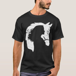 Retro-Pferd Junge Frau Mit Pferdeliebe T-Shirt