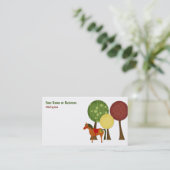 Retro Pferde und Bäume Visitenkarte (Stehend Vorderseite)