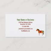 Retro Pferde und Bäume Visitenkarte (Rückseite)