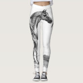 Retro Pferdemuskel-Anatomiebild Leggings (Vorderseite)