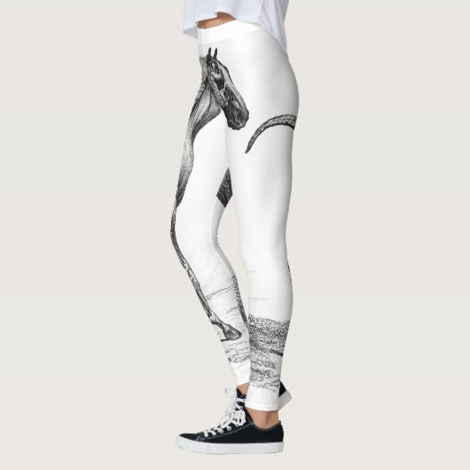 Retro Pferdemuskel-Anatomiebild Leggings (Links)