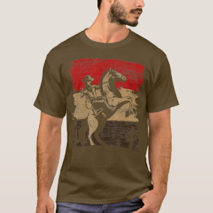 Retro Pferdereiten Western Cowboy T - Shirt