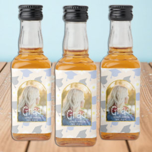 Retro Pfirsich Abschluss Alkoholflaschenetikett